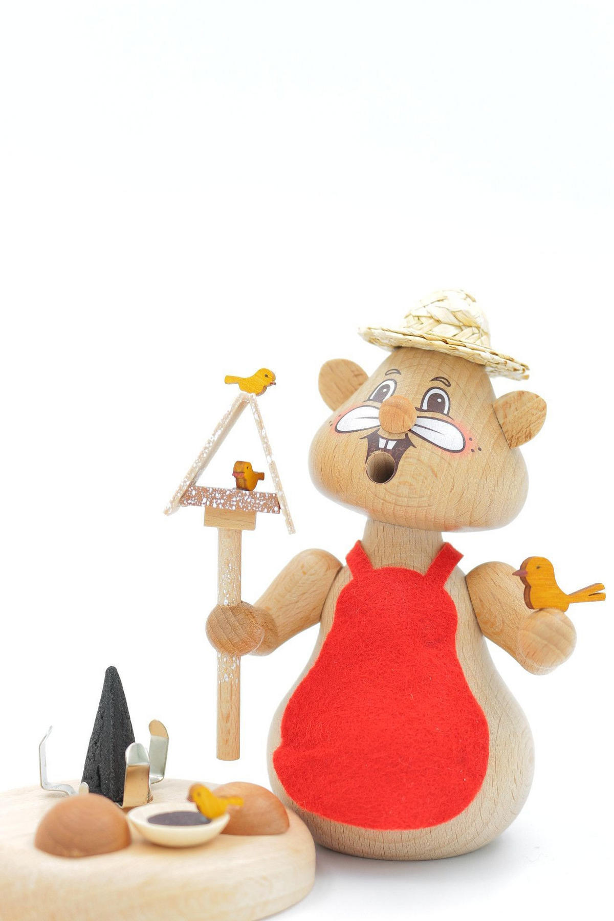 RAUCHFIGUR Hamster Vogelmädchen 13 cm - Multicolor, Holz (8/13/0.1cm)