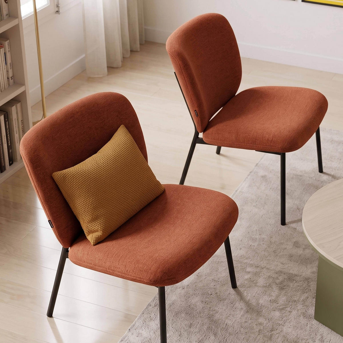 RELAXSESSEL 2-tlg., Rot - Rot, Textil/Metall (73/75/65cm) - Oviala