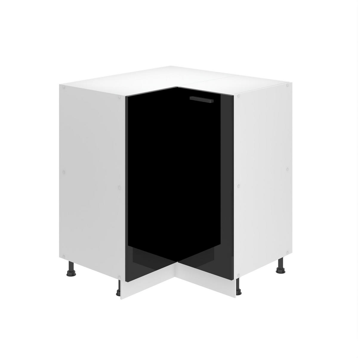 KÜCHENUNTERSCHRANK 90 cm SNP ohne Arbeitsplatte, Schwarz Hochglanz - Schwarz Hochglanz, Holz (90/82/90cm) - B BELINI GROUP