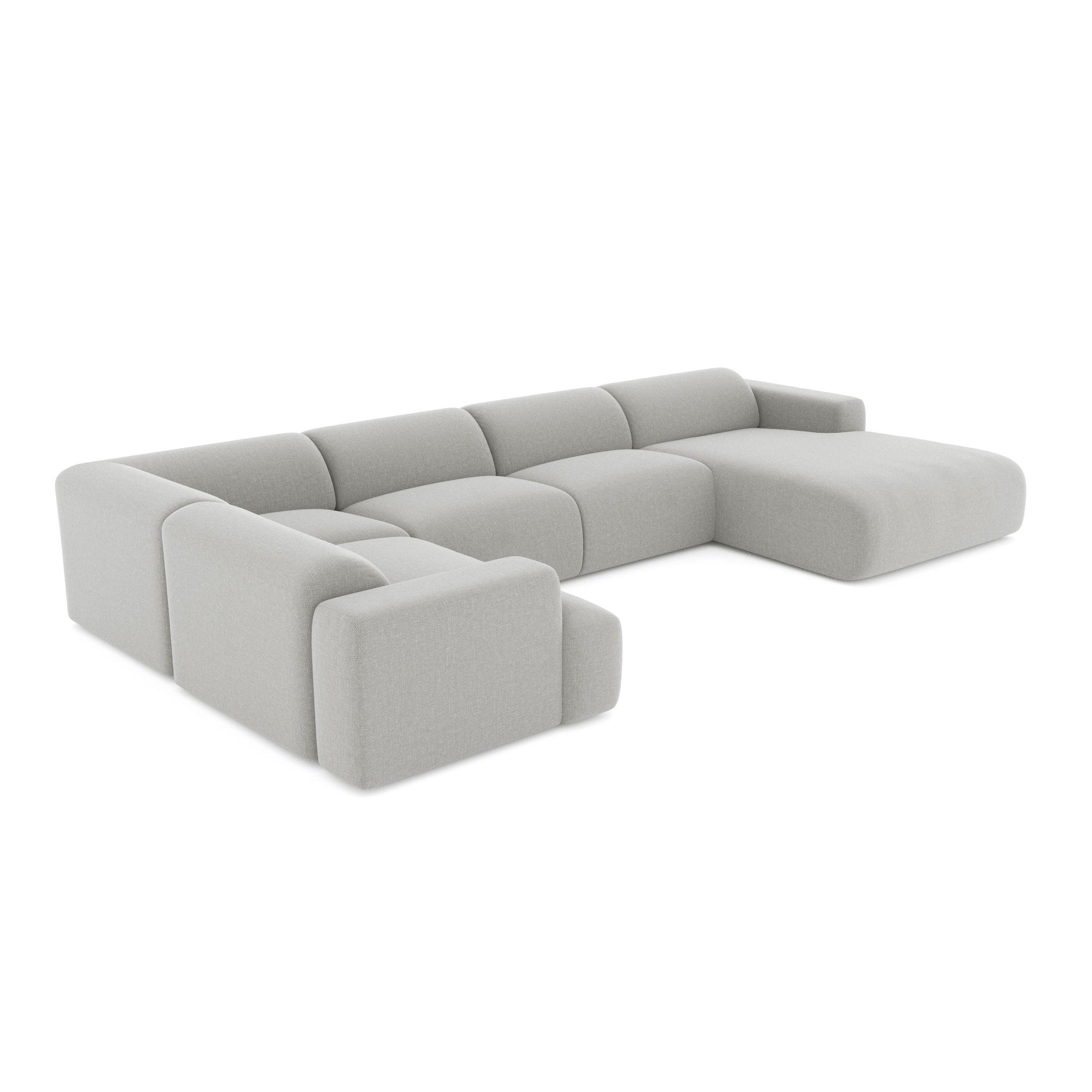 PANORAMA-SOFA MYRA Köpergewebe Hellgrau 354cm - Hellgrau/Grau, Textil (354/73/200cm) - Sia Home