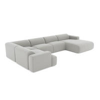 PANORAMA-SOFA MYRA Köpergewebe Hellgrau 354cm - Hellgrau/Grau, Textil (354/73/200cm) - Sia Home