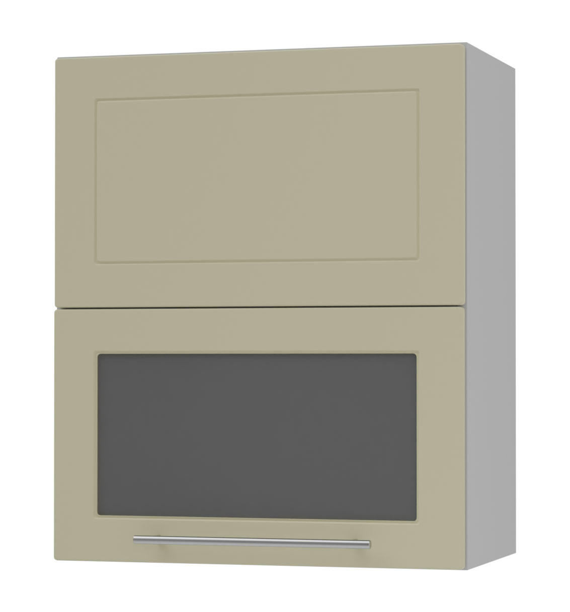 KÜCHENHÄNGESCHRANK Kvantum W8BS/60 Vanille Matt / Grau Matt 60 / 32,5 / 72cm - Creme/Grau, Holz/Holzwerkstoff (60/72/32.5cm) - Feldmann-Wohnen