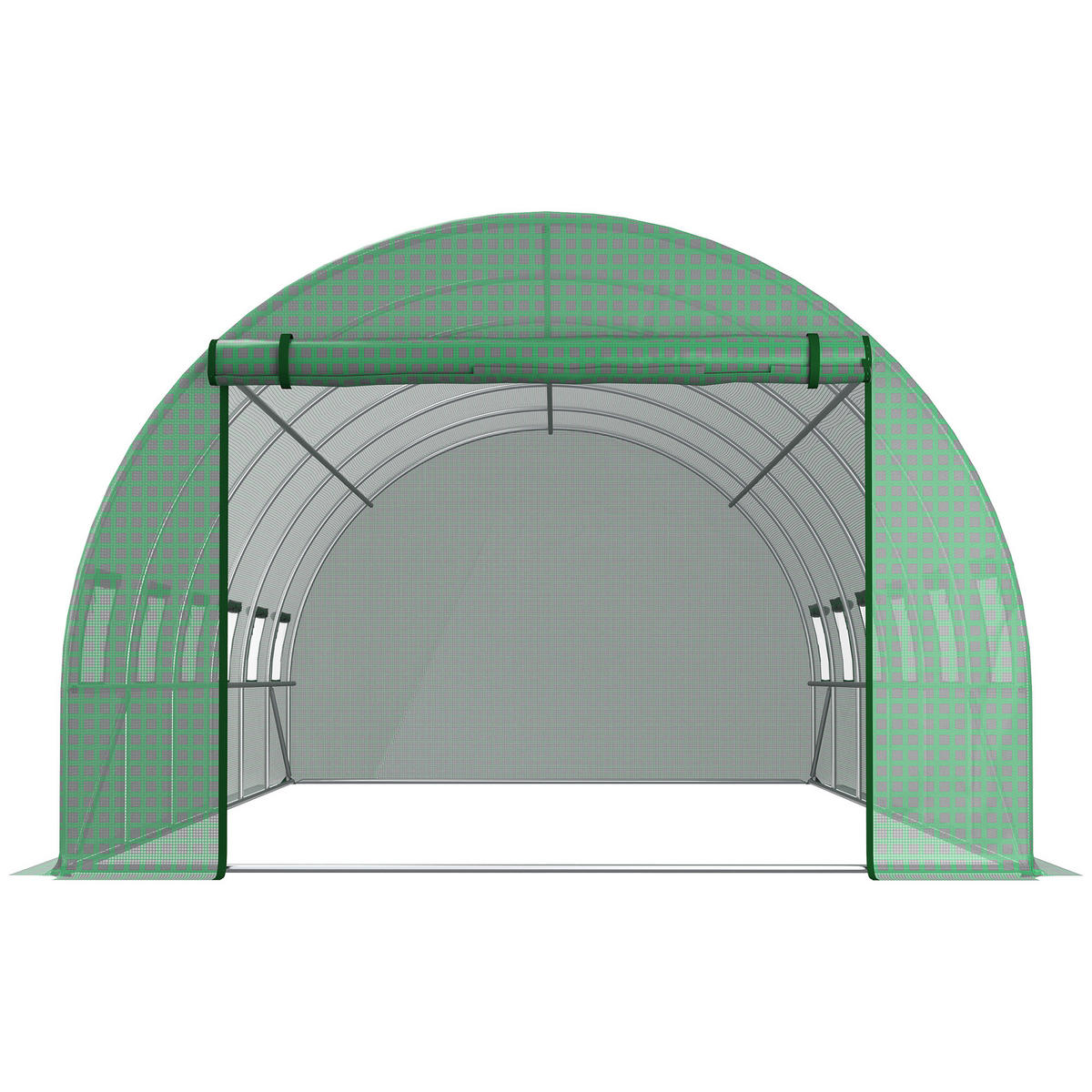 ERSATZPLANE DE-11889 für 18 m² Tunnel mit 12 Fenstern & Tür Grün - Grün, Kunststoff (300/200/600cm) - ComfortXL