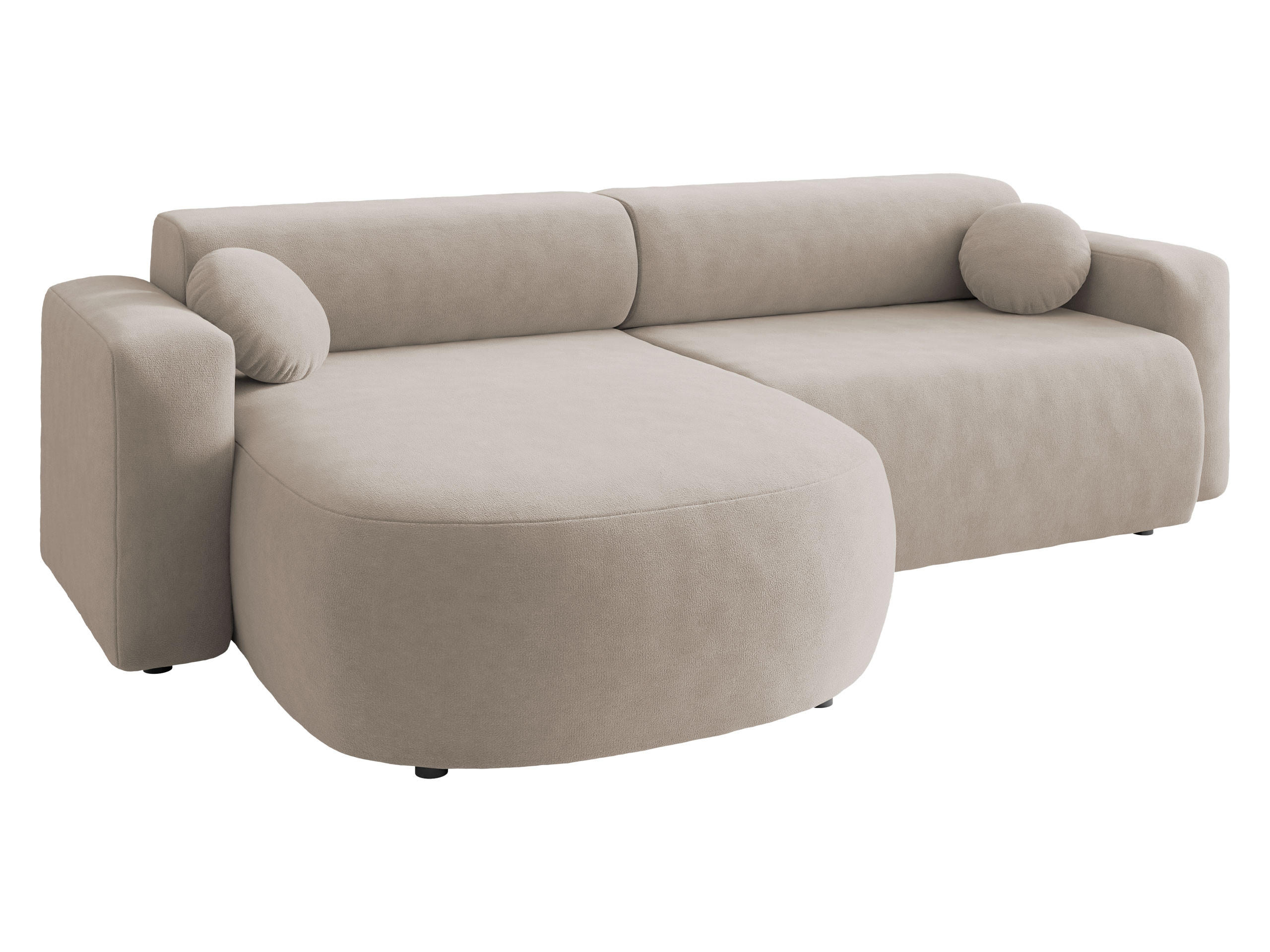 ECKSOFA Nicelo - Schwarz/Naturfarben, Holz/Kunststoff (252/150cm) - MIRJAN24