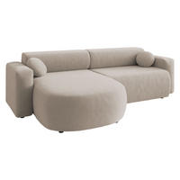 ECKSOFA Nicelo - Schwarz/Naturfarben, Holz/Kunststoff (252/150cm) - MIRJAN24