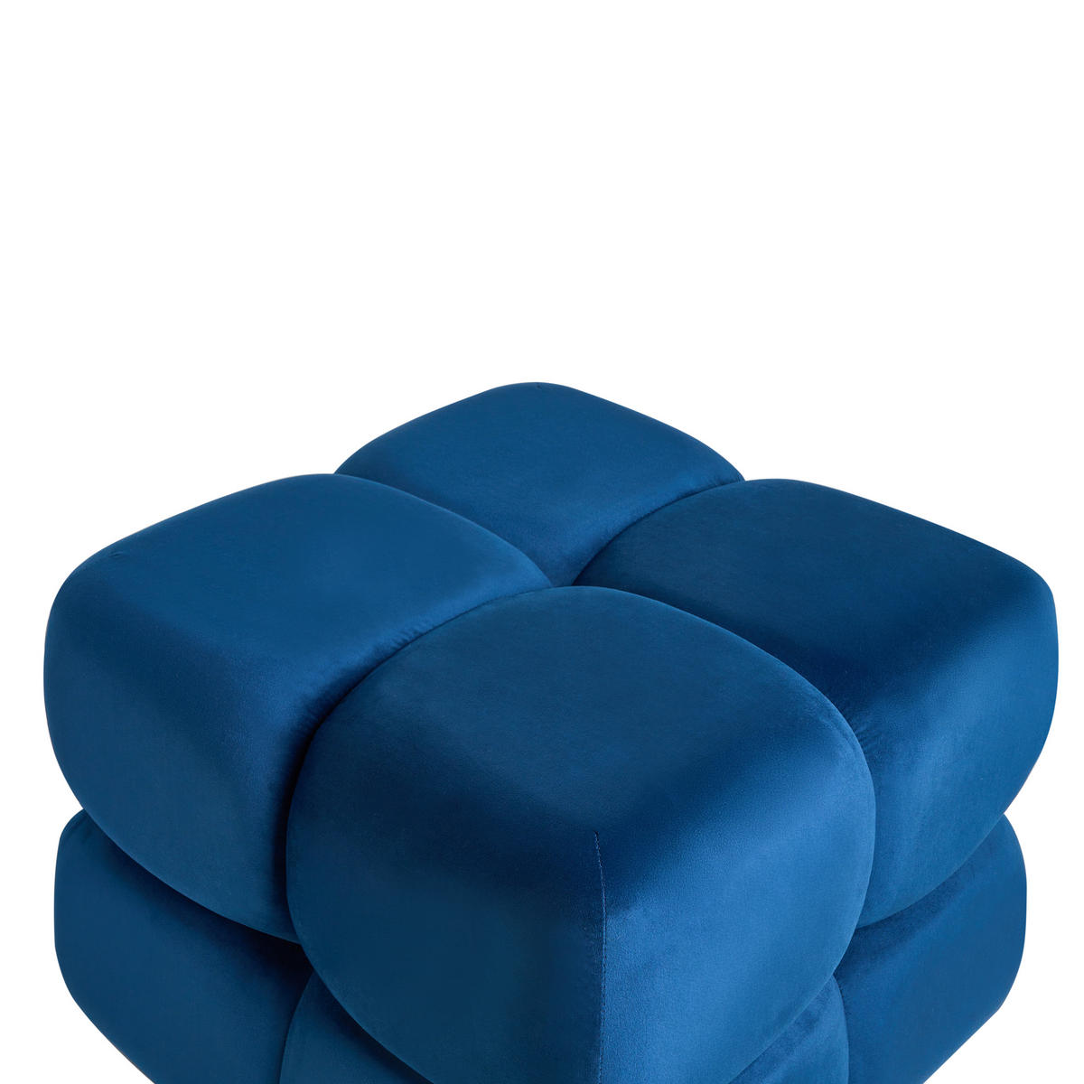 POUF Samtstoff Marineblau Caliente - Hellblau, Textil (60/44/60cm) - Beliani