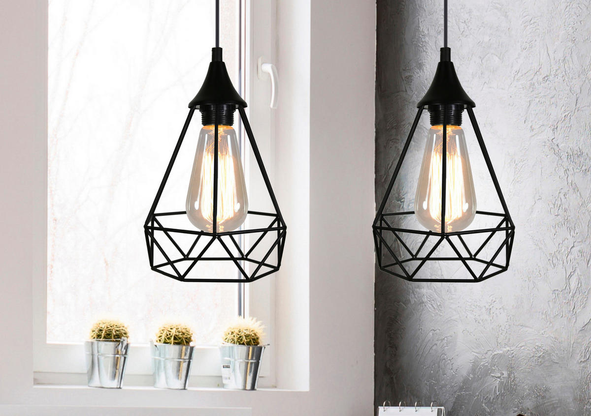 PENDELLEUCHTE Graf, Schwarz, 49/115 cm - Schwarz, Metall (19/49/115cm) - Kayani