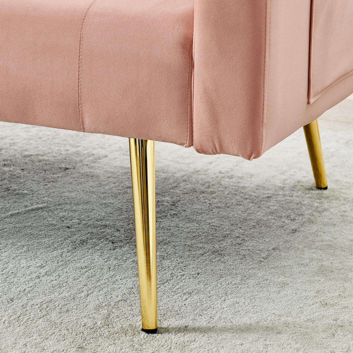 SOFA mit verstellbarer Rückenlehne 2-Sitzer Samt Pink - Pink, Holzwerkstoff (177/74/78cm) - Meubliv