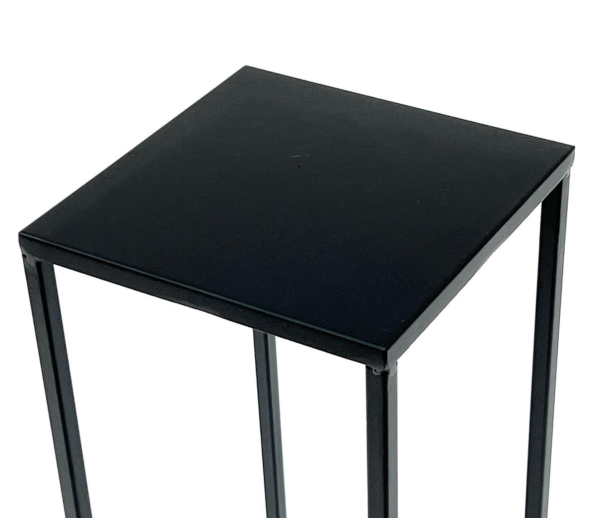 BLUMENHOCKER Metall Schwarz Eckig 50 cm 96315 S  - Schwarz, Metall (18/50/18cm) - DanDiBo