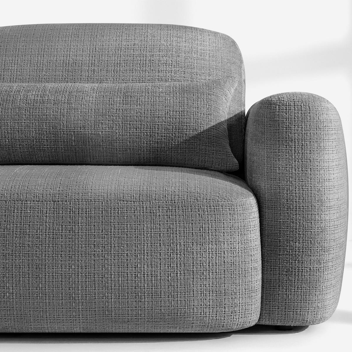 ECKSOFA links ELOSA - Dunkelgrau, Holz/Textil (245/165cm) - KONSIMO®