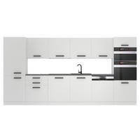 KÜCHENZEILE Naomi 360 cm, ohne Arbeitsplatten, Weiß matt - Weiß, Holz (360/204/60cm) - B BELINI GROUP