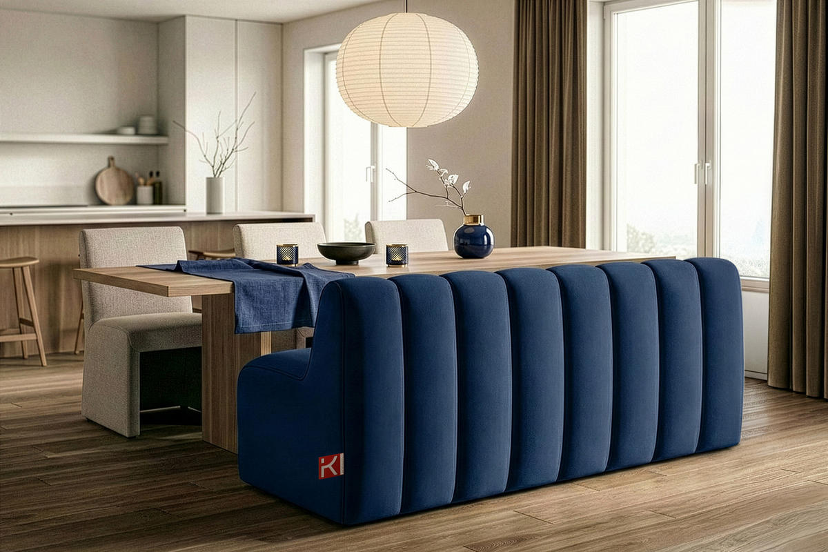 ESSZIMMERBANK CORDA, Dunkelblau - Dunkelblau, Holz/Holzwerkstoff (163/78/71cm) - KONSIMO®