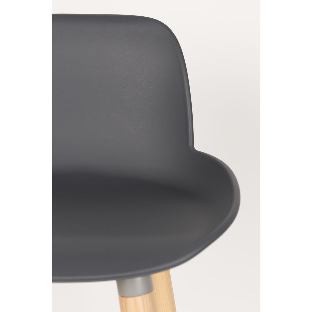 BARHOCKER Albert Kuip Rückenlehne 65 cm Dunkelgrau - 2 er Set - Grau, Kunststoff (45/89/47.5cm) - Zuiver
