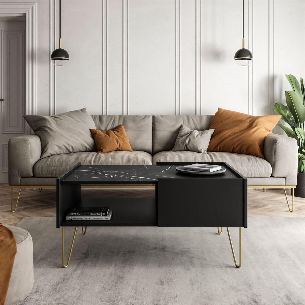 COUCHTISCH EUPHORIA L97 - Schwarz, Holzwerkstoff (65/97/45cm) - Lookway