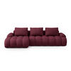 AUSKLAPPBARES-ECKSOFA links mit Container Linz aus strukturiertem Stoff burgundfarben 3 Sitzplätze - Bordeaux, Textil (142/275cm) - Cosmopolitan Design