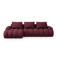 AUSKLAPPBARES-ECKSOFA links mit Container Linz aus strukturiertem Stoff burgundfarben 3 Sitzplätze - Bordeaux, Textil (142/275cm) - Cosmopolitan Design