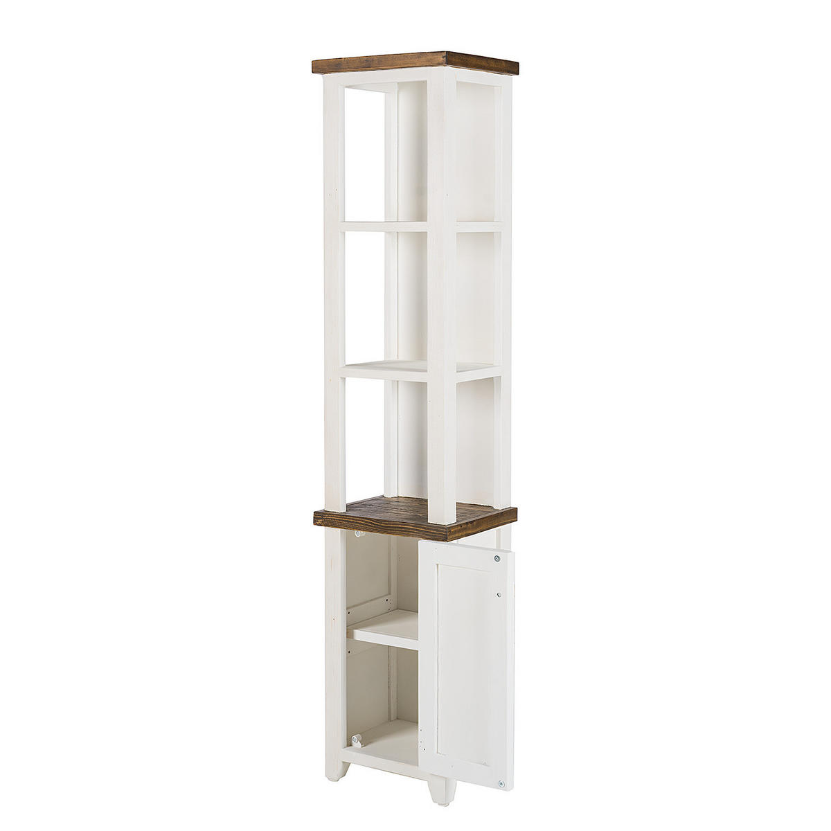 HOCHSCHRANK - Kiefer massiv - Weiß, Holz (40/180/33cm) - home24