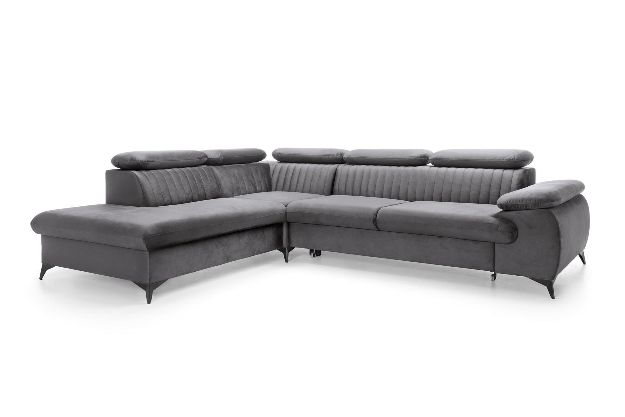 ECKSOFA BELT Grau 275x221x95 cm - Grau, Textil (275/221cm) - FURNLUX