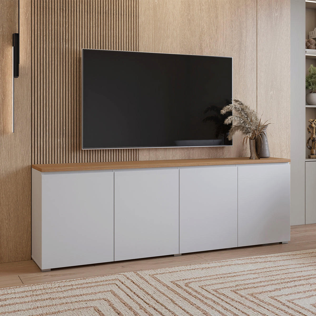 SIDEBOARD Liko Weiß und Holz - Weiß, Holzwerkstoff (200/67.9/34.5cm) - Petits-meubles