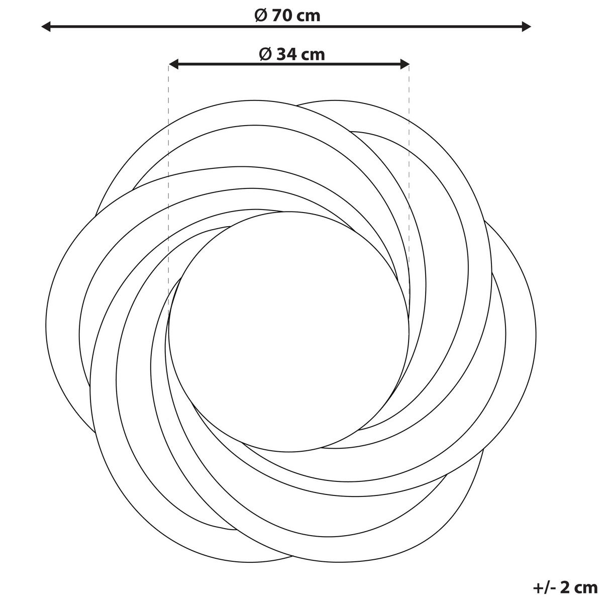WANDSPIEGEL silber Blumenform 70 cm Treban - Silberfarben, Glas (70/70/2cm) - Beliani