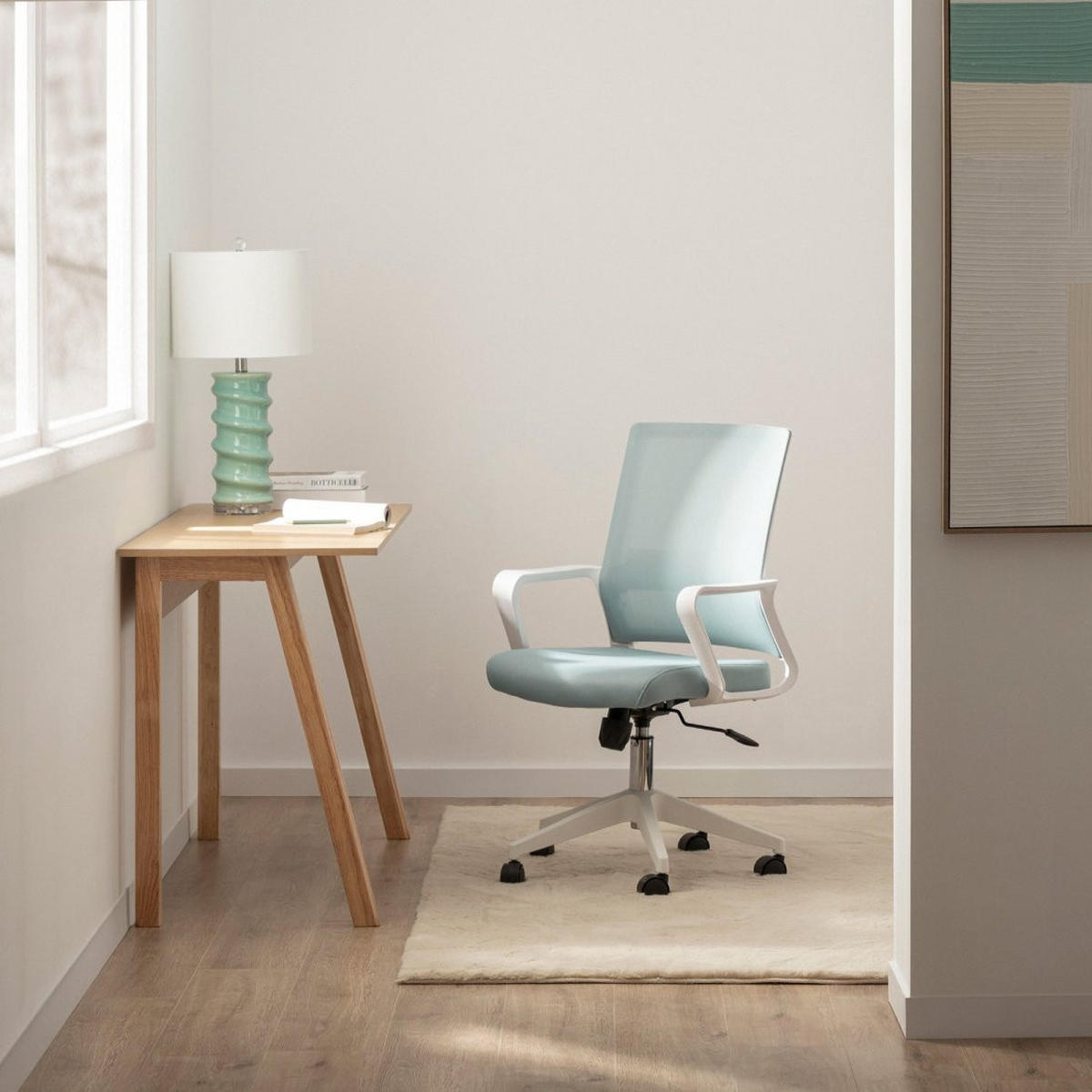 SCHREIBTISCHSTUHL Sayla Grün 60 cm x 95-105 cm - Grün, Textil (60/95/60cm)