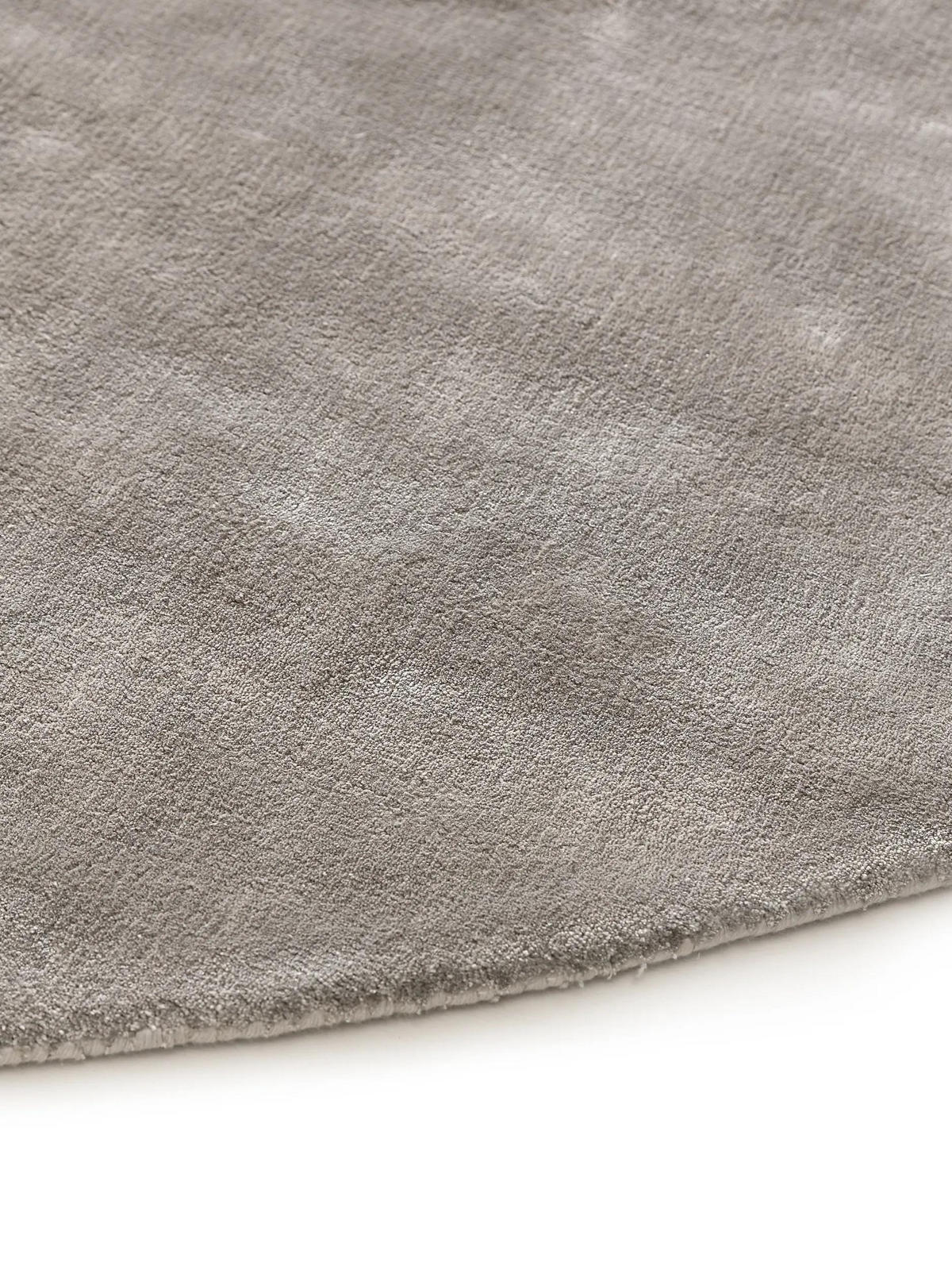 VISKOSETEPPICH rund Nela Grau ø 120 cm rund - Grau, Textil (120/120cm) - benuta Pure