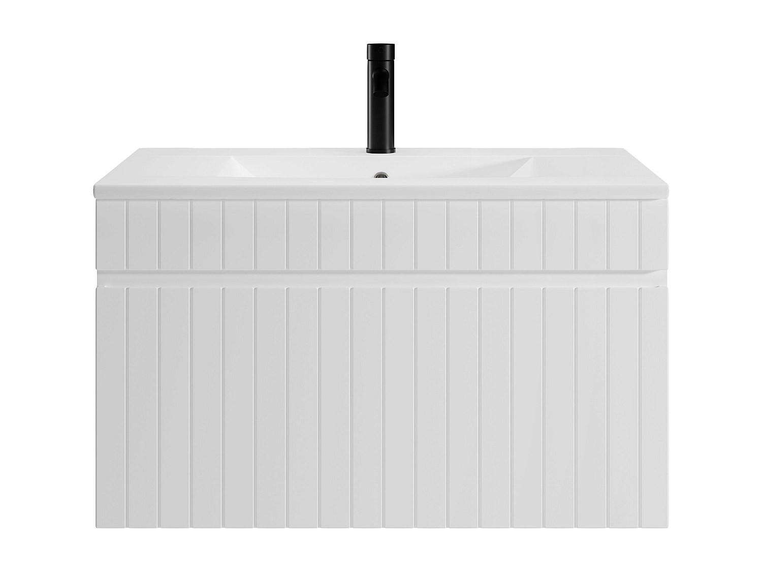 EINZELWASCHTISCH - 80 cm x 46 cm - Holz, Platte - Weiß - SATARA - Weiß, Holz (80/46/46cm) - Vente-Unique