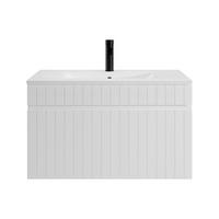 EINZELWASCHTISCH - 80 cm x 46 cm - Holz, Platte - Weiß - SATARA - Weiß, Holz (80/46/46cm) - Vente-Unique