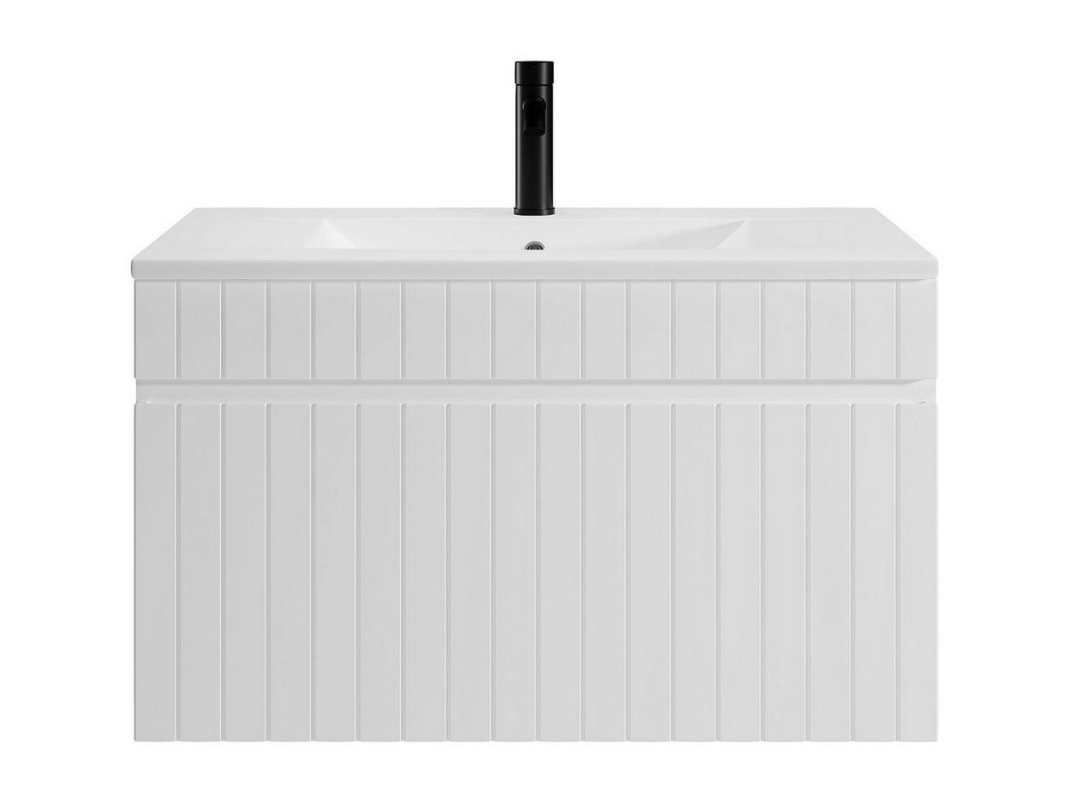 EINZELWASCHTISCH - 80cm x 46cm - MDF - weiß - SATARA - Weiß, Holz (80/46/46cm) - Vente-Unique