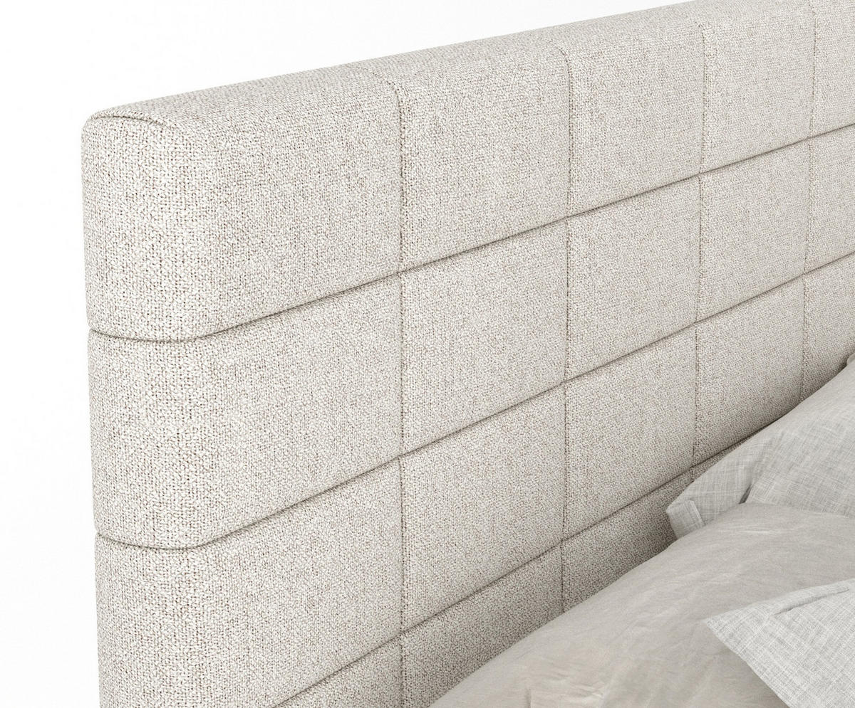 BOXSPRINGBETT Ava Beige 140/200 cm - Beige/Schwarz, Holz/Holzwerkstoff (140/200cm) - Maison de Reve