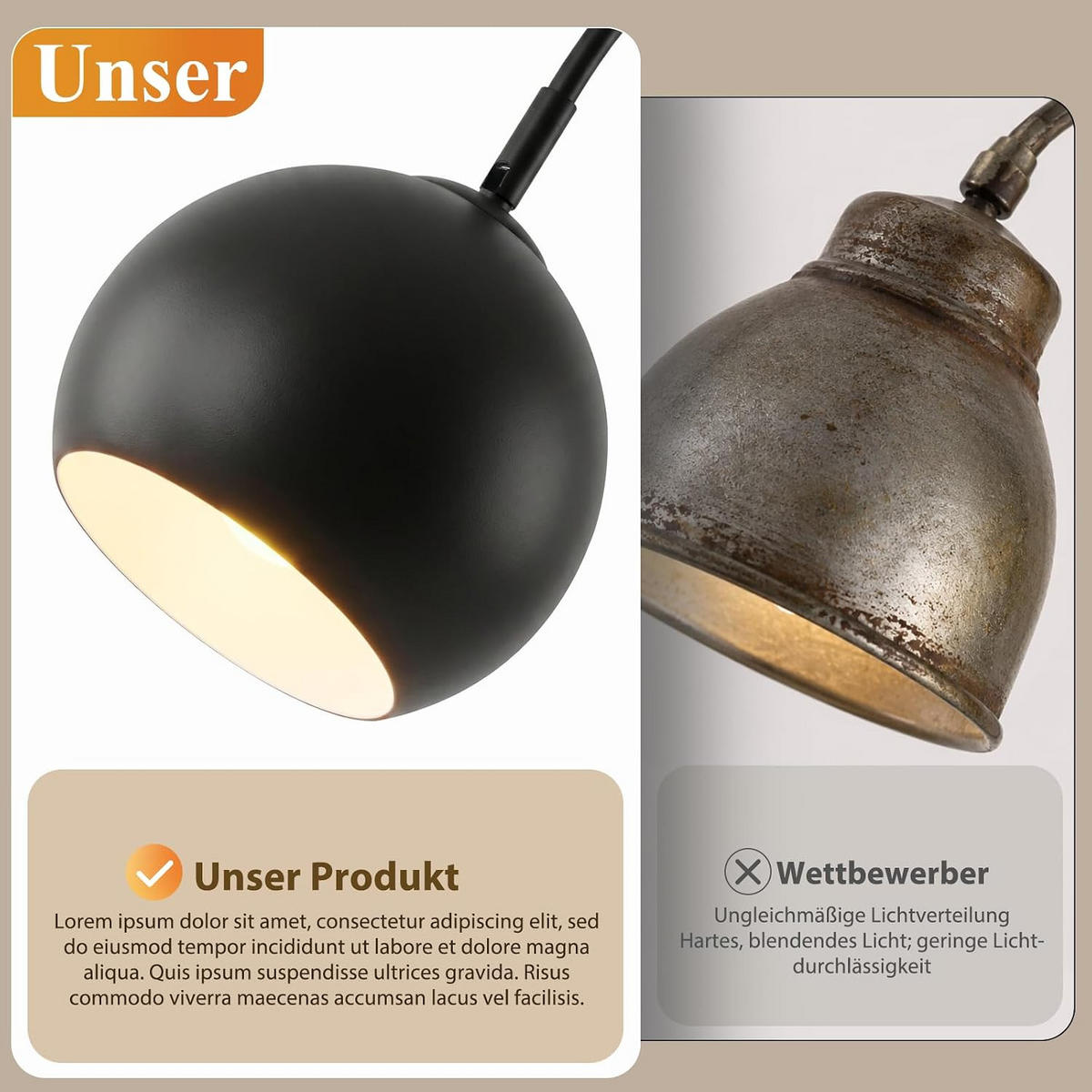 STEHLAMPE Ulyvith 42/20/160 cm - Schwarz, Metall (42/20/160cm) - ZMH