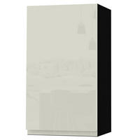 HÄNGESCHRANK Florence W2/40 Schwarz / RAL 1013 perlweiß HG 40 / 32,5 / 72cm - Türanschlag rechts - Weiß Hochglanz/Schwarz, Holz/Holzwerkstoff (40/72/32.5cm) - Feldmann-Wohnen
