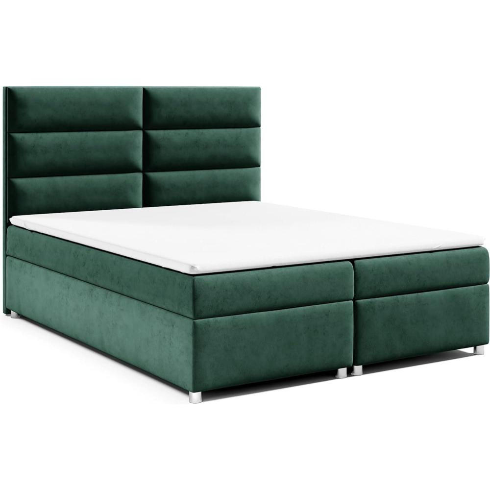 BOXBETT Trinity K-4 Bonellfederkern inkl. Topper - Grün, Holz/Holzwerkstoff (200/200cm) - Best For Home