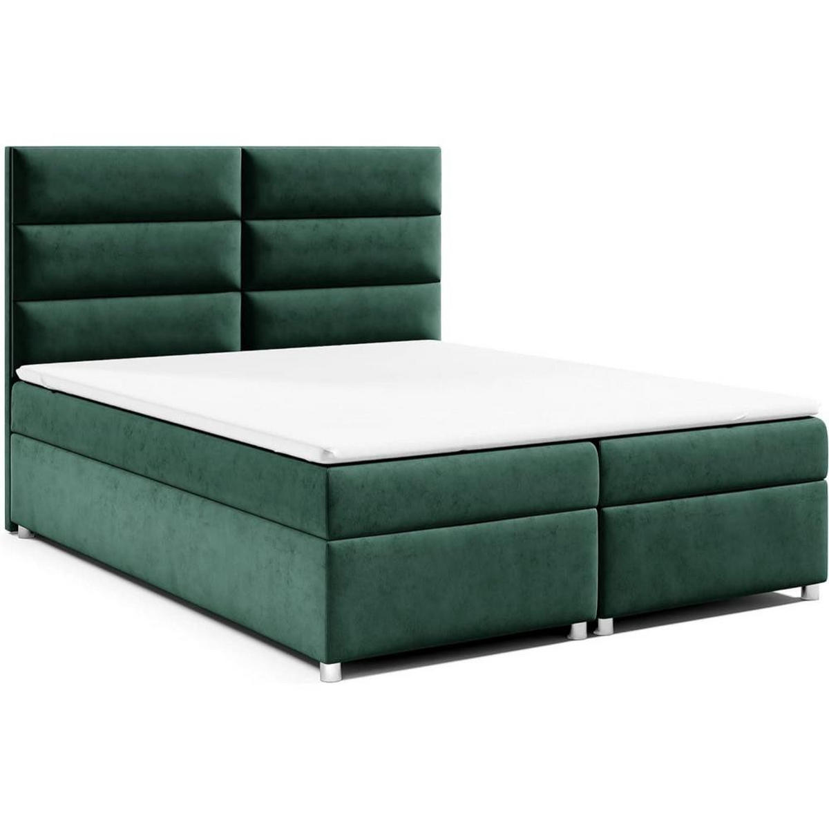 BOXBETT mit Bettkasten Trinity K-4 Bonellfederkern inkl. Topper - Grün, Holz/Holzwerkstoff (200/200cm) - Best For Home