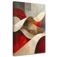 LEINWANDBILD 3D und geometrisch 80x120cm - Rot, Textil (80/120cm) - Feeby