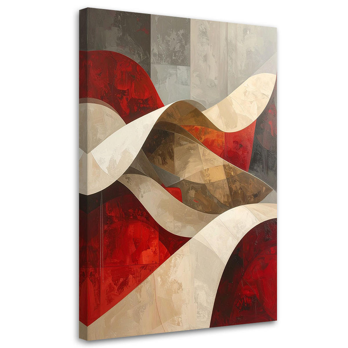 LEINWANDBILD 3D und geometrisch 80x120cm - Rot, Textil (80/120cm) - Feeby