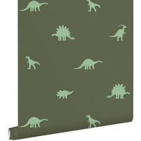 TAPETE Dinosaurier 50 x 900 cm - Grün, Papier (50/0.1cm) - ESTAhome