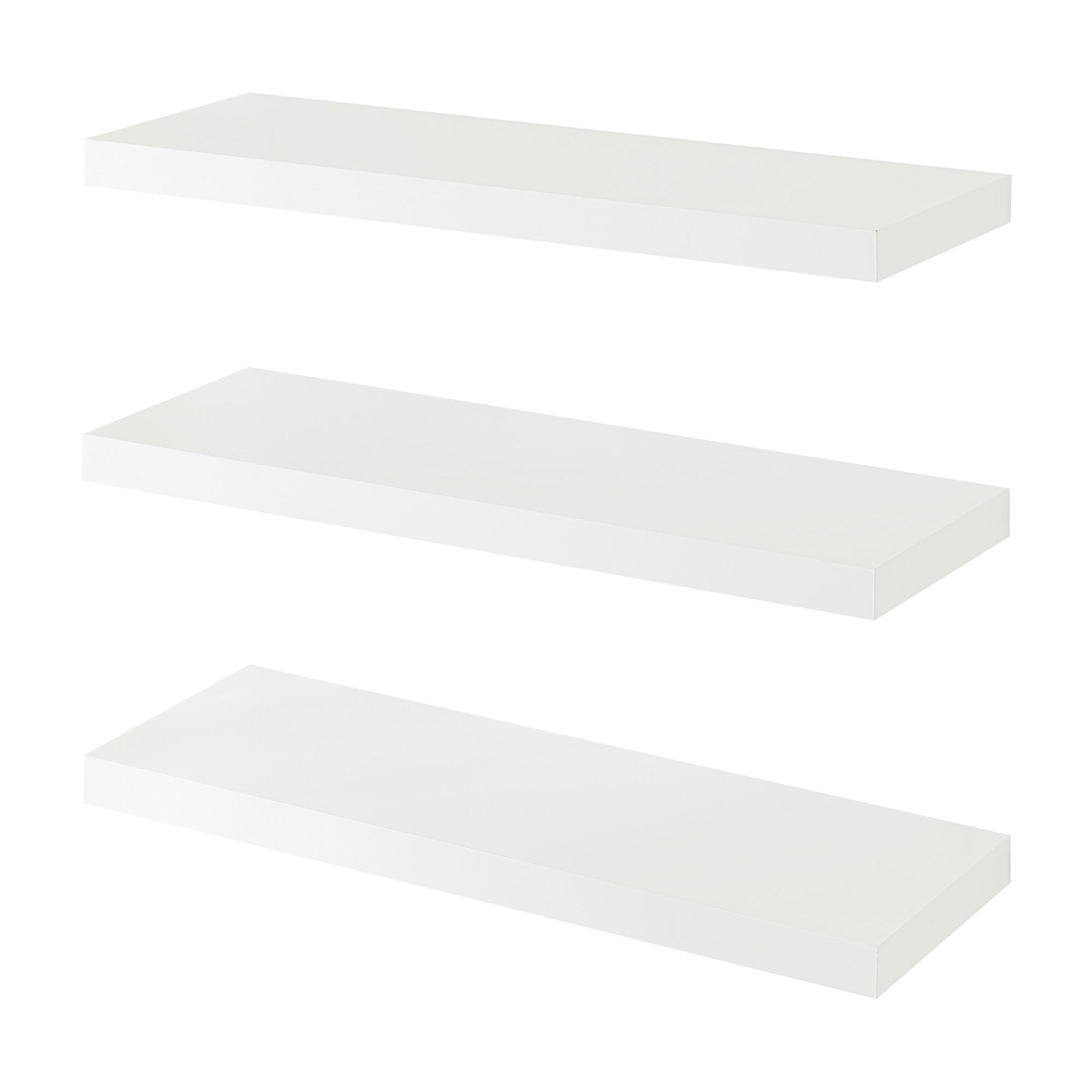 WANDREGAL-SET 3 TLG. Stranda - Weiß, Holzwerkstoff/Metall (20/4/60cm) - [en.casa]