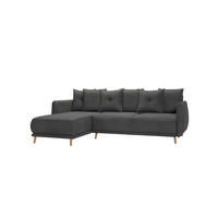 ECKSOFA Chroma Graphit Luxusmicrofaser - Graphitfarben/Braun, Holz/Textil (238/170cm) - S-Style Möbel