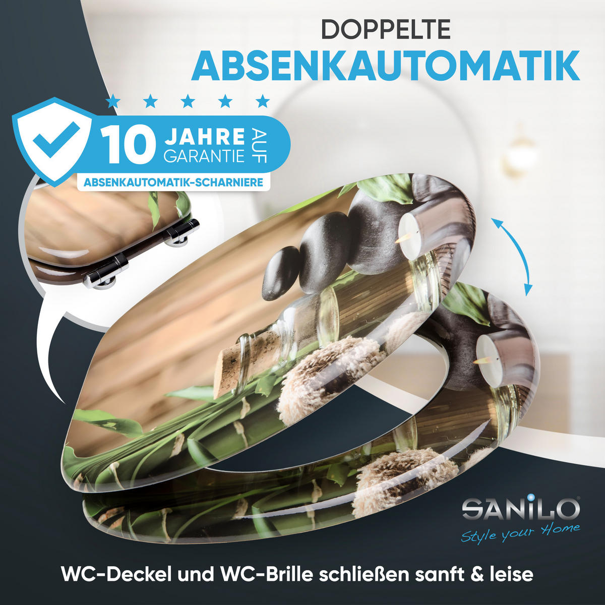 WC-SITZ mit Absenkautomatik Spa - Braun, Holzwerkstoff (38/6/47cm) - Sanilo
