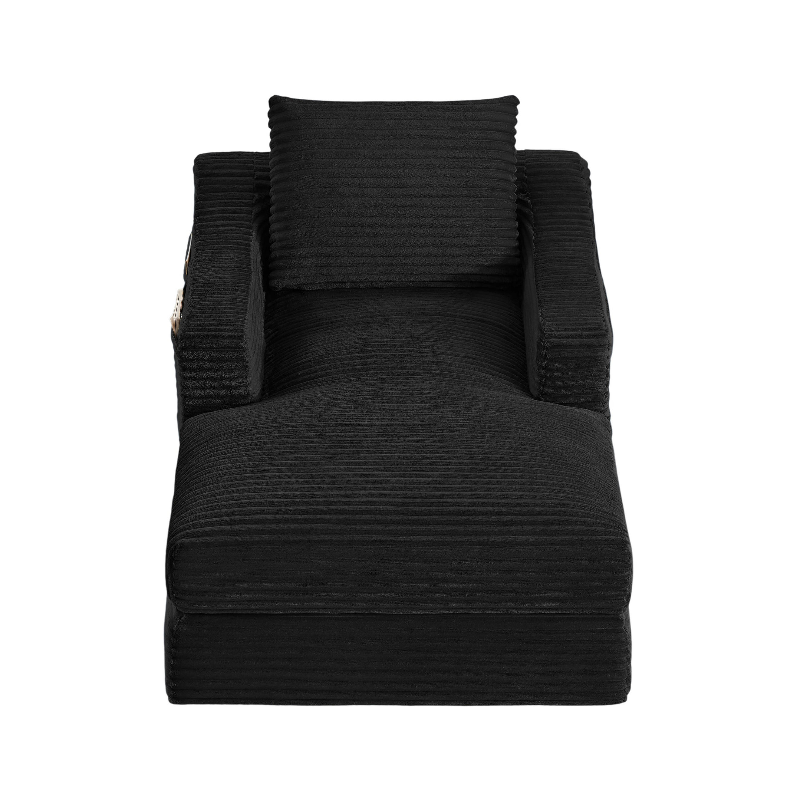LOUNGESESSEL aus Cord mit Doppelschicht-Design Schwarz - Schwarz, Textil (162/68/100cm) - Meubliv