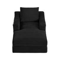 LOUNGESESSEL aus Cord mit Doppelschicht-Design Schwarz - Schwarz, Textil (162/68/100cm) - Meubliv