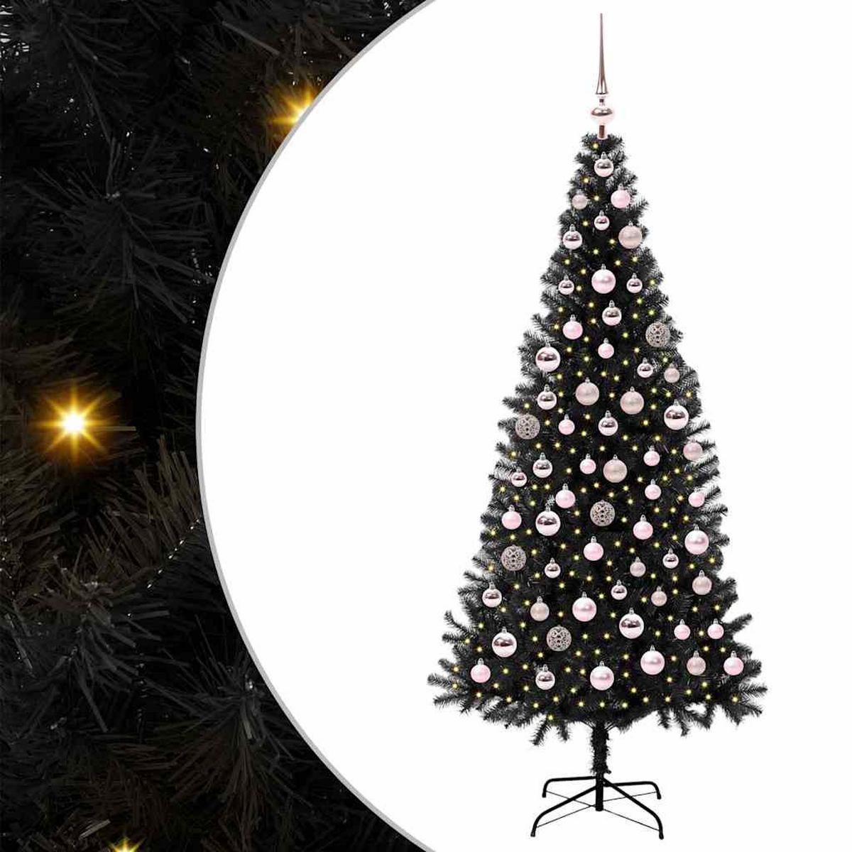 WEIHNACHTSBAUM 93/93/180 cm Schwarz PVC - Schwarz, Kunststoff (180cm) - vidaXL