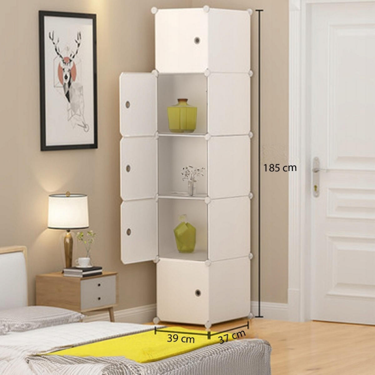 SCHRANK, weiß, 37/39/185 cm - Weiß, Holzwerkstoff (39/185/37cm) - Rexo