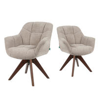 DREHSTUHL Mika-Nele 2er-Set - Beige/Nussbaumfarben, Eichenholz/Holz (65/81/66cm) - DUBI Möbel