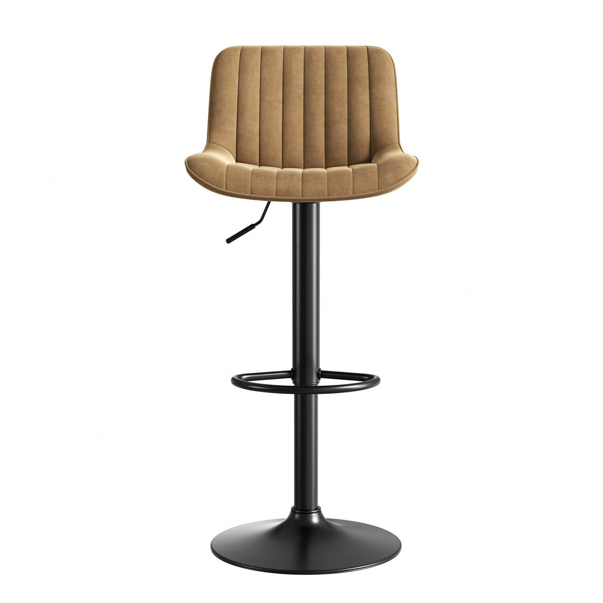 BARHOCKER 4er-Set Braun aus Samt drehbar & höhenverstellbar - Braun, Metall (47/86/46cm) - PANGIVO