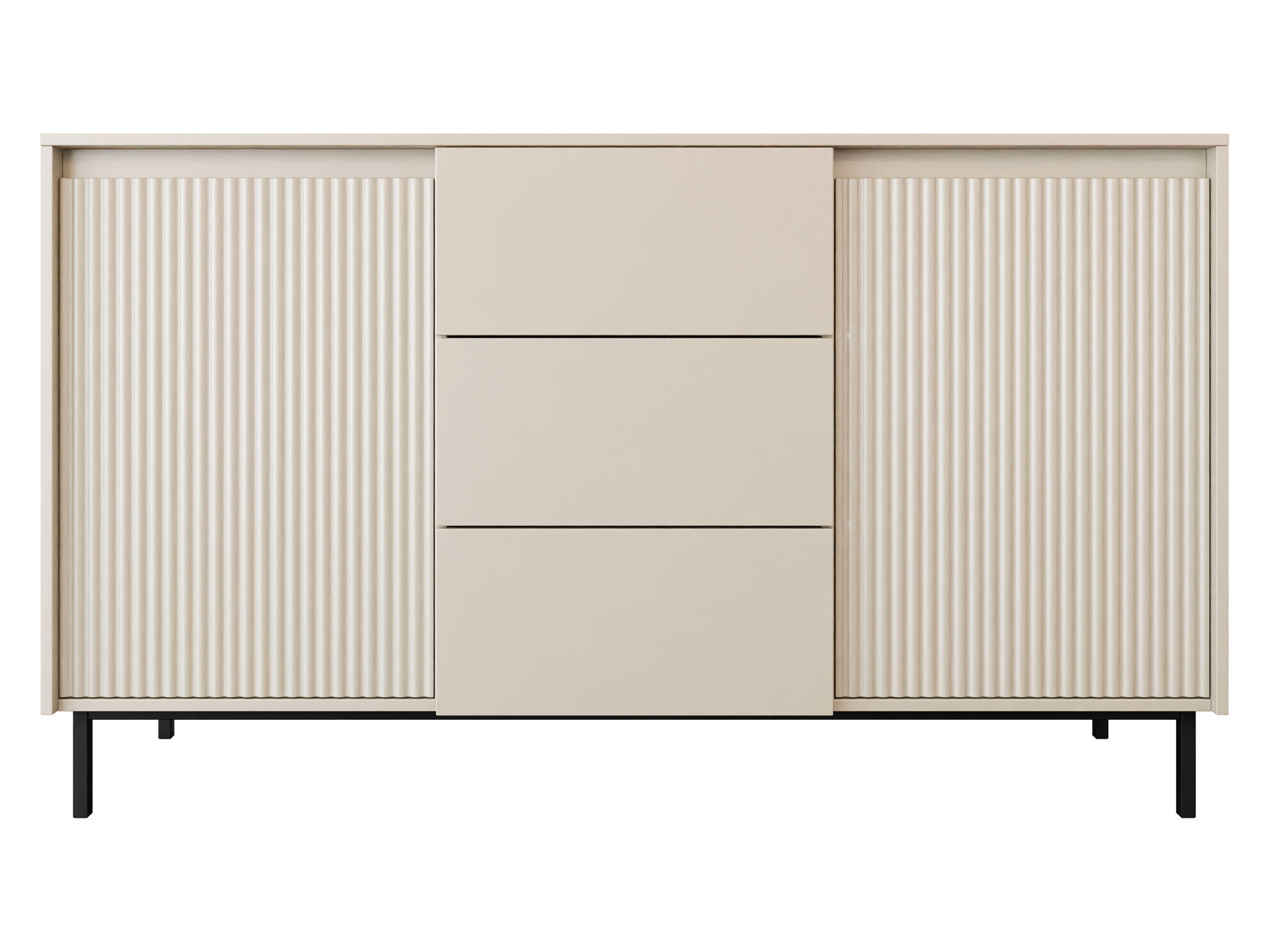SIDEBOARD Ozmi 2D3SZ - Kaschmir/Schwarz, Holzwerkstoff/Metall (153/90/50cm) - MIRJAN24