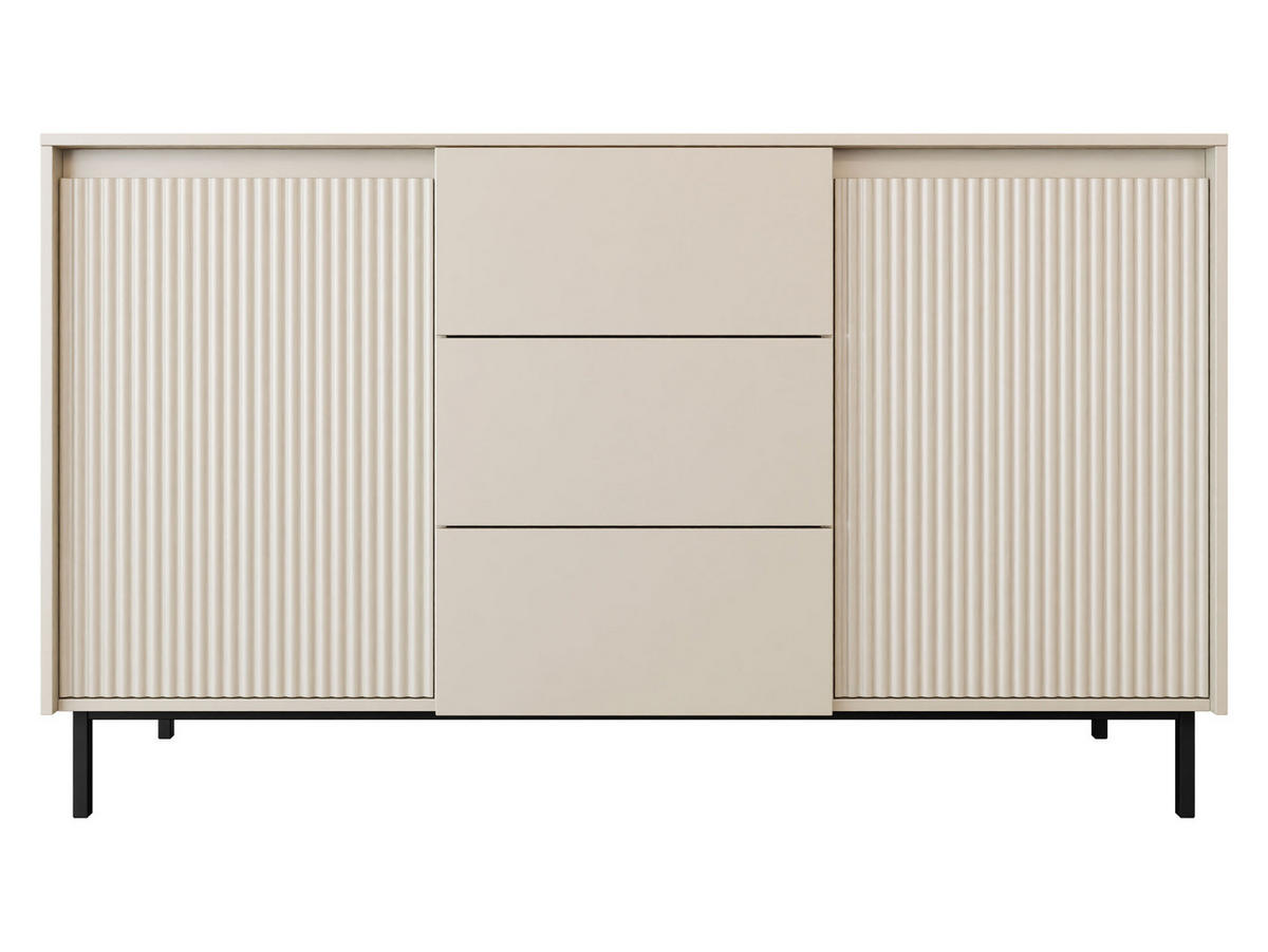 SIDEBOARD Ozmi 2D3SZ - Kaschmir/Schwarz, Holzwerkstoff/Metall (153/90/50cm) - MIRJAN24
