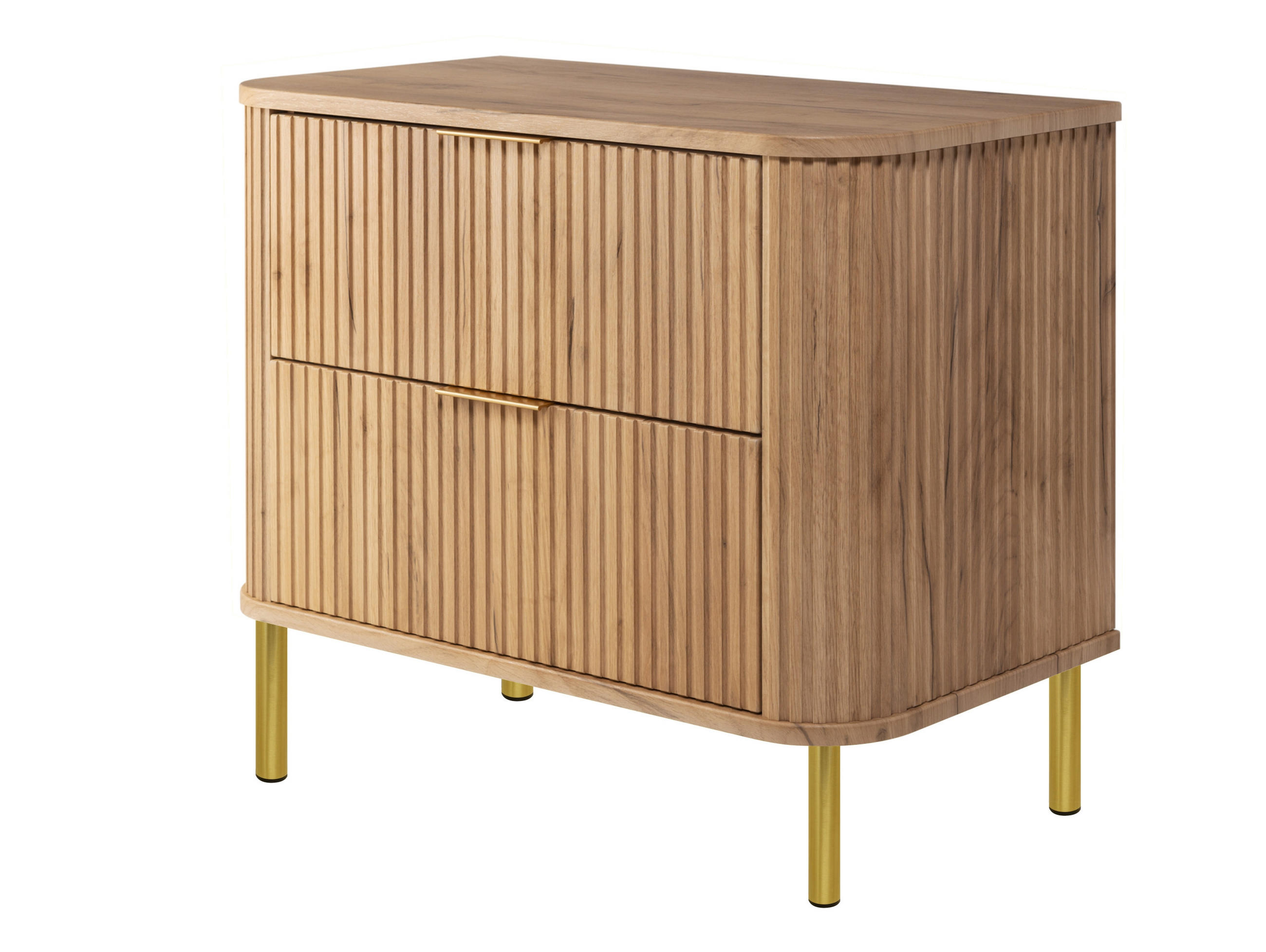 BADEZIMMERSCHRANK : Farbe Eiche Craft, Griff gold, Füße gold, 80 x 41,5 x 66,7 cm - Eichefarben/Goldfarben, Holzwerkstoff (80/66.7/41.5cm) - 3XE LIVING