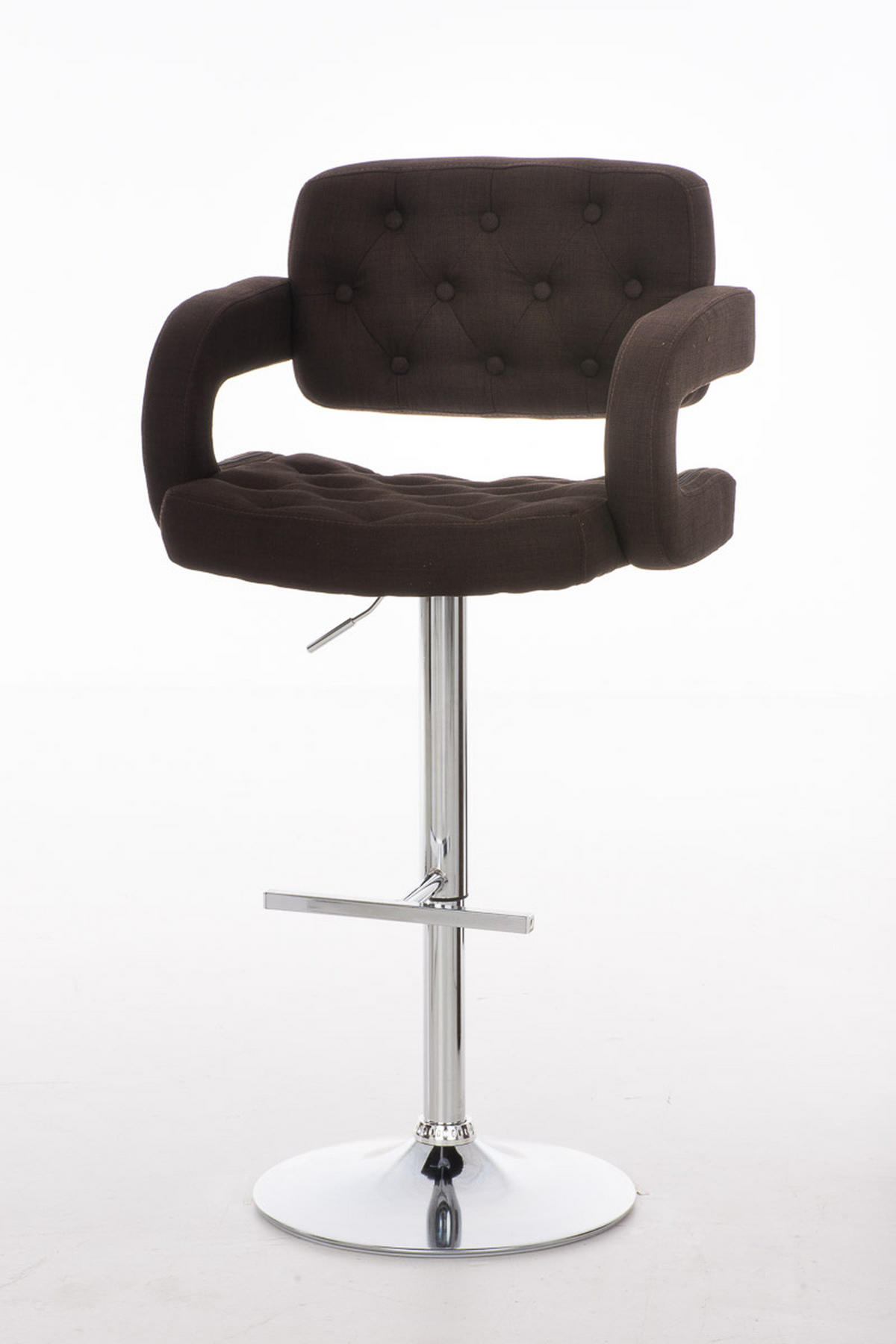 BARHOCKER Dubai, Gestell Metall in Chromoptik, STOFF Braun - Chromfarben/Braun, Textil/Metall (52/100/55cm) - TPFLiving